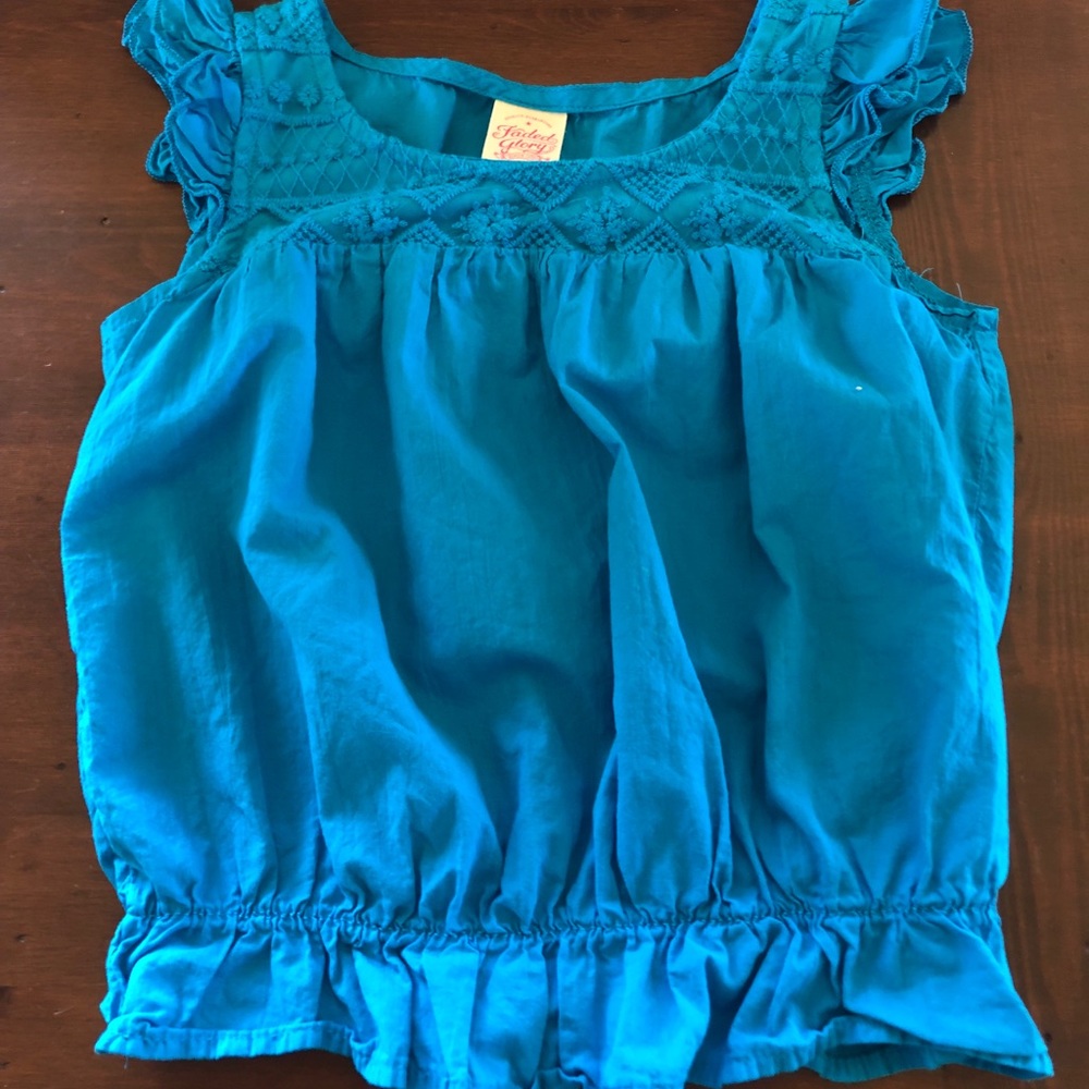 Faded glory girls turquoise top